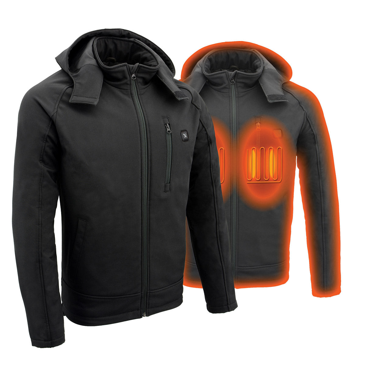 Nexgen Heat MPM1767SET Men's Black 'Heated' Soft Shell Hooded
