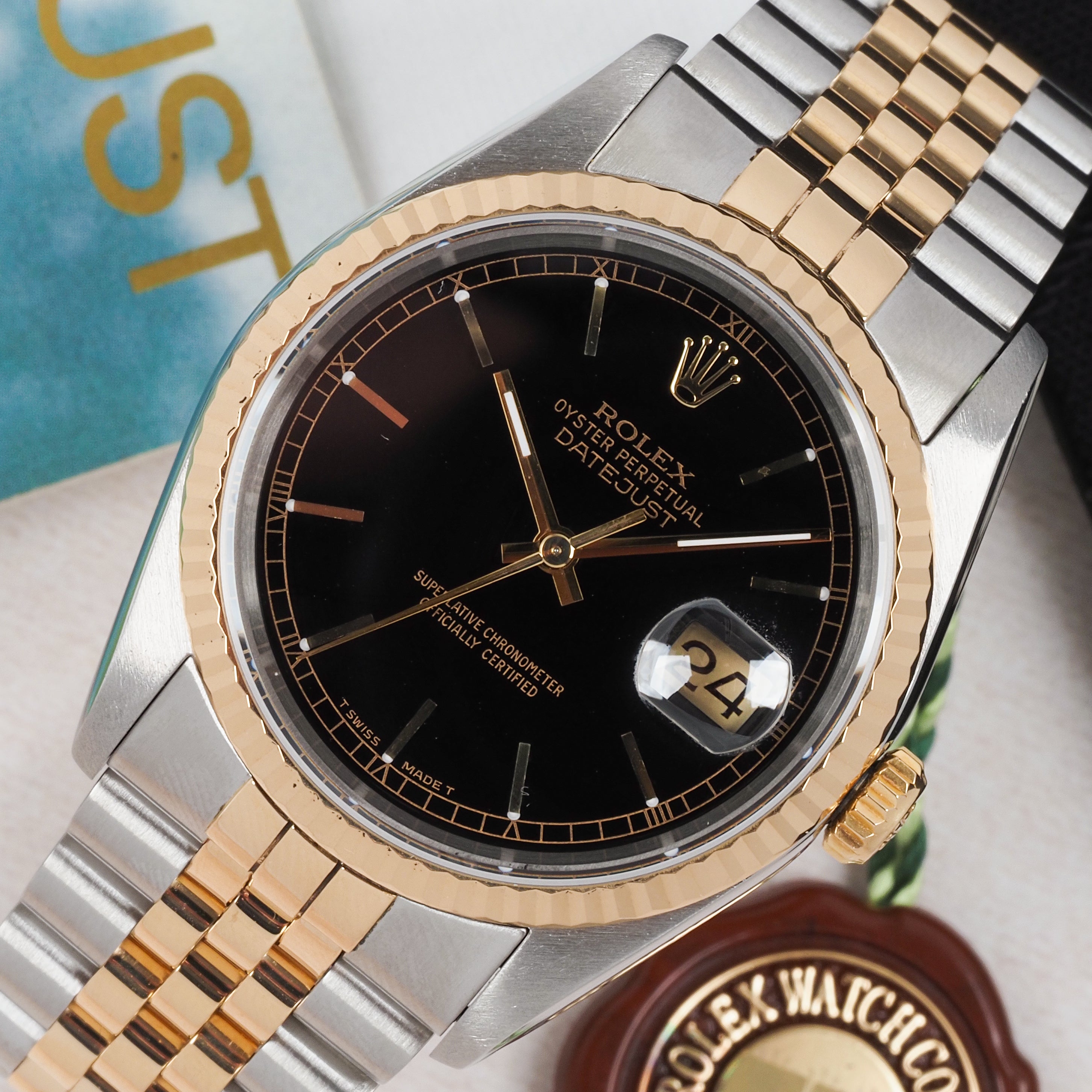 Rolex Oyster Perpetual Datejust 16233 Black Dial 1992 FULL SET