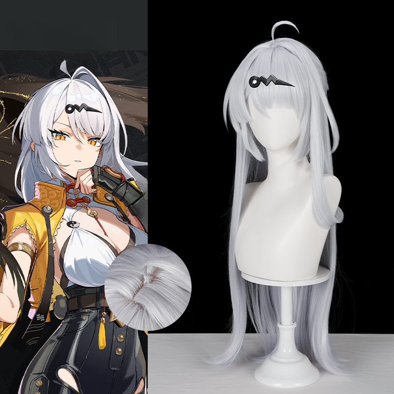 Monenjoy ゼンゼロ イーシェン 儀玄 コスプレ ウィッグ カツラ 白色 ン