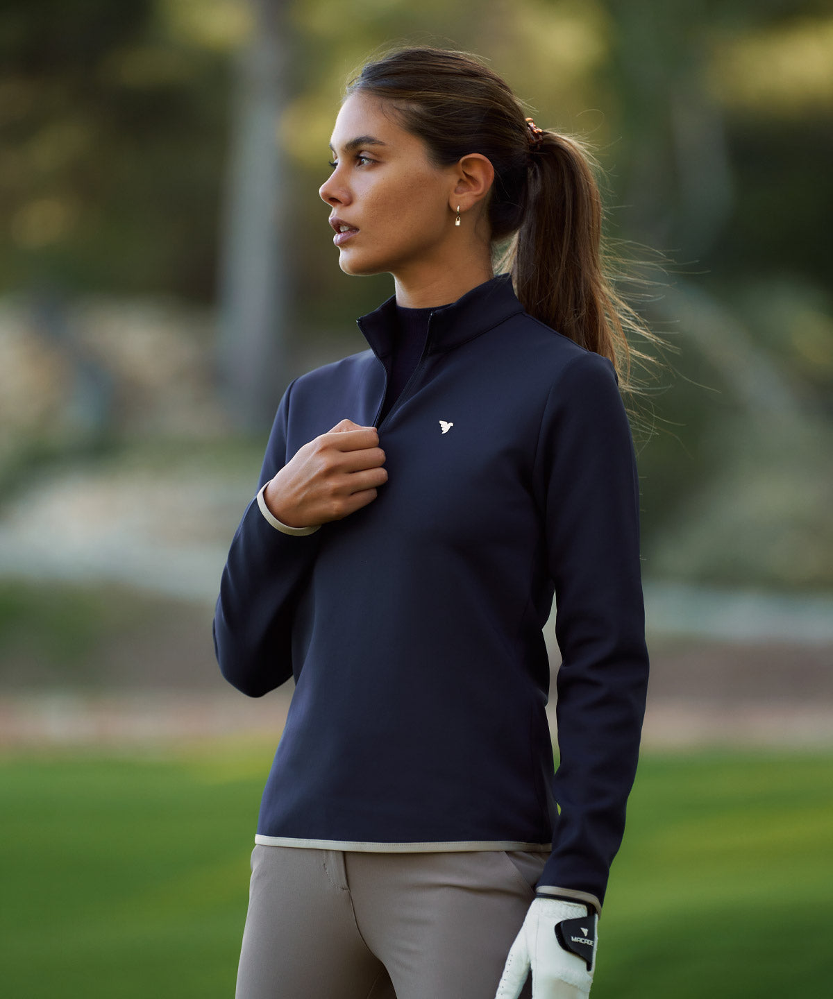 Women's Dark Blue Therma Quarter Zip - Macade Golf