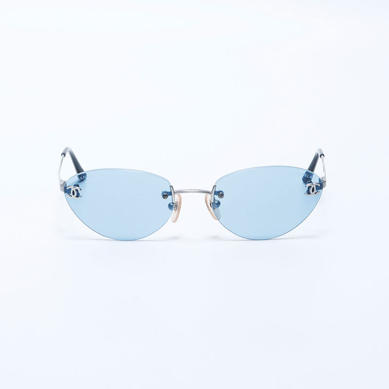 シャネル CHANEL リムレス ココマーク サングラス ブルー WS11234