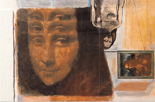 今竹七郎 絵画 油絵 「 黄色い幸せ 」 昭和のモダニズム 開運 招福