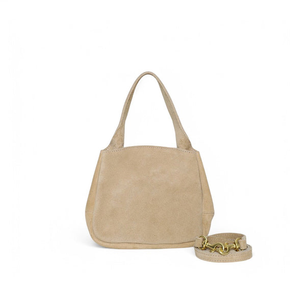 Tracy Top Handle Crossbody in Macadamia Italian Leather Backed