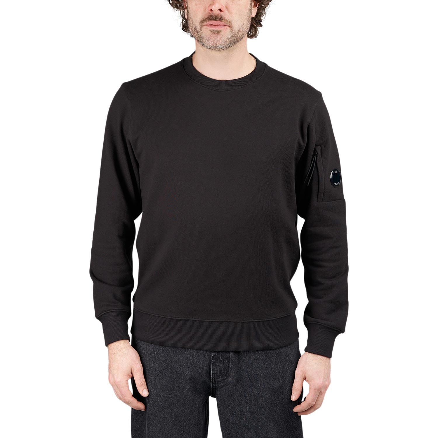 C.P. Company Diagonal Raised Fleece Crewneck Lens Sweatshirt