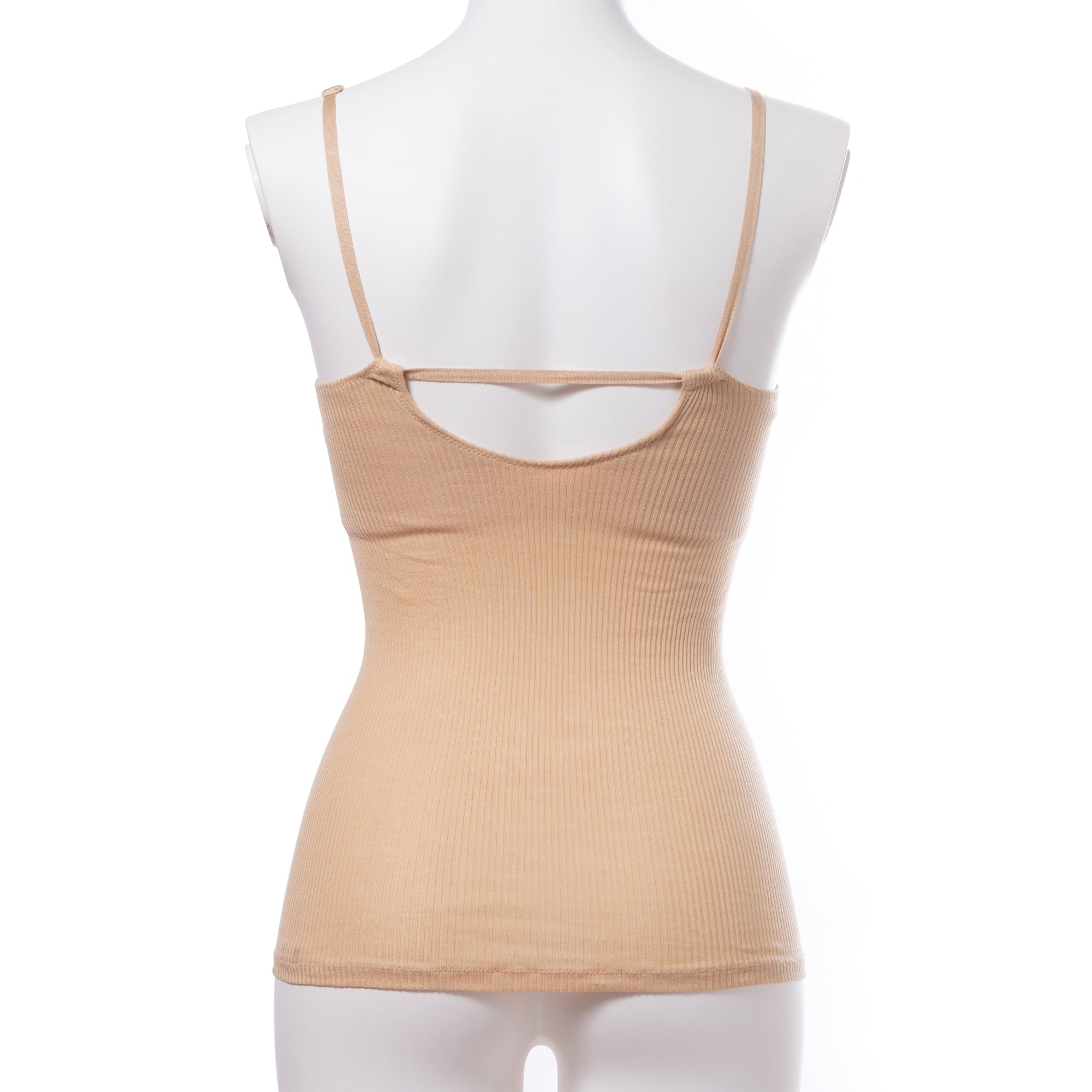 コットンアコーディオン パッド付きストレートキャミソール