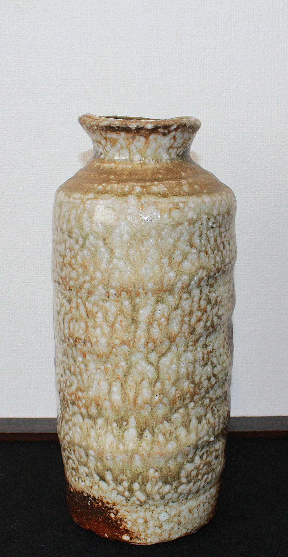 信楽焼 神崎継春作 花入 高さ7.5寸（約23cm） 共箱なし