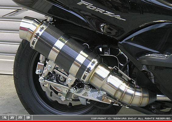 浅倉商事：MF08フォルツァ用 HEタイプマフラー レーシングタイプ