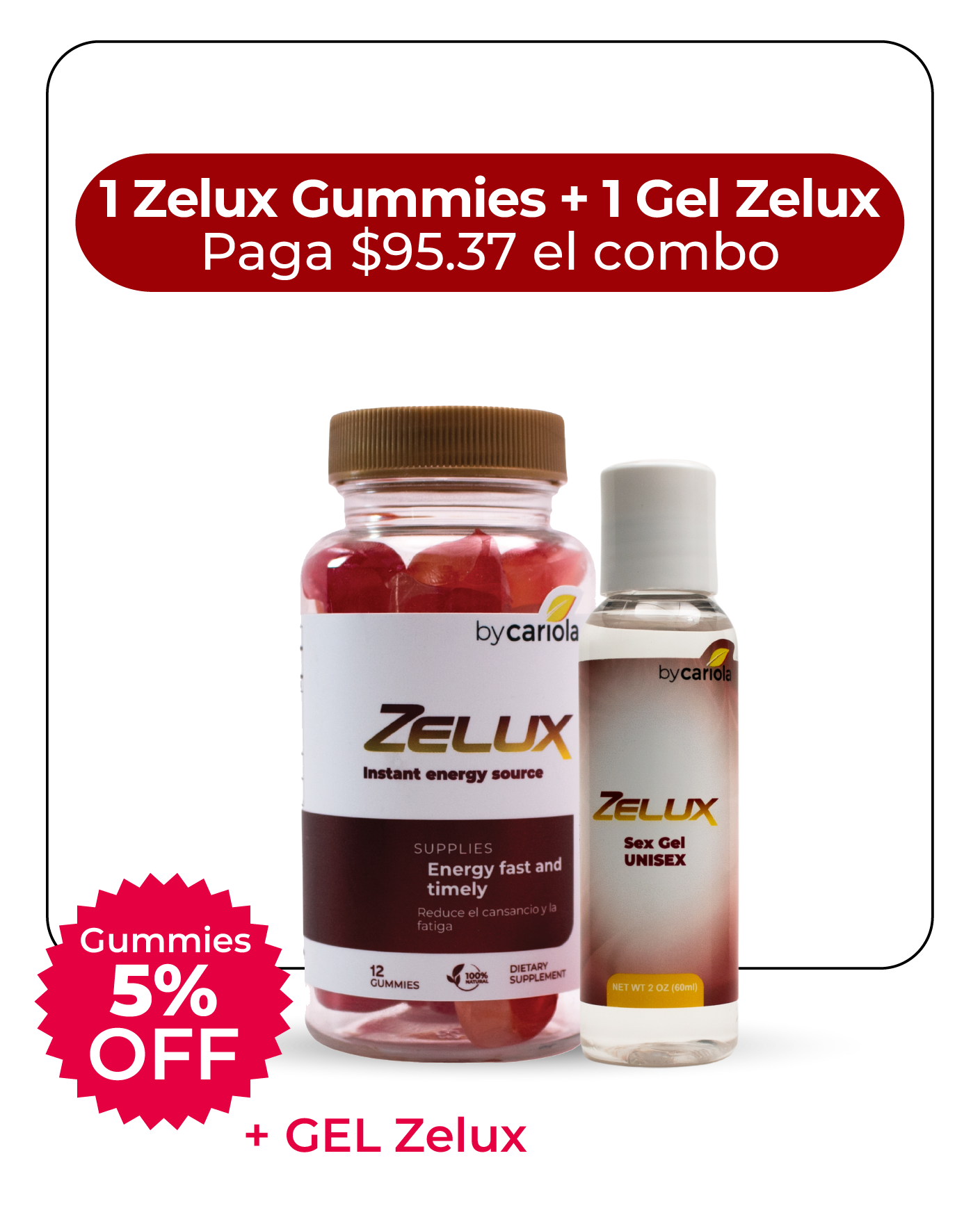 Zelux Gummies + Zelux Lubricant Gel – By Cariola