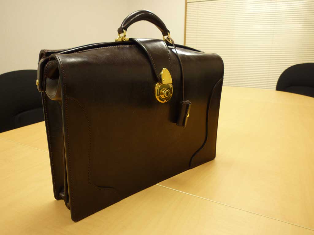 万双 ダレスバッグ ブライドルレザー 2マチ ダークブラウン ブライドル