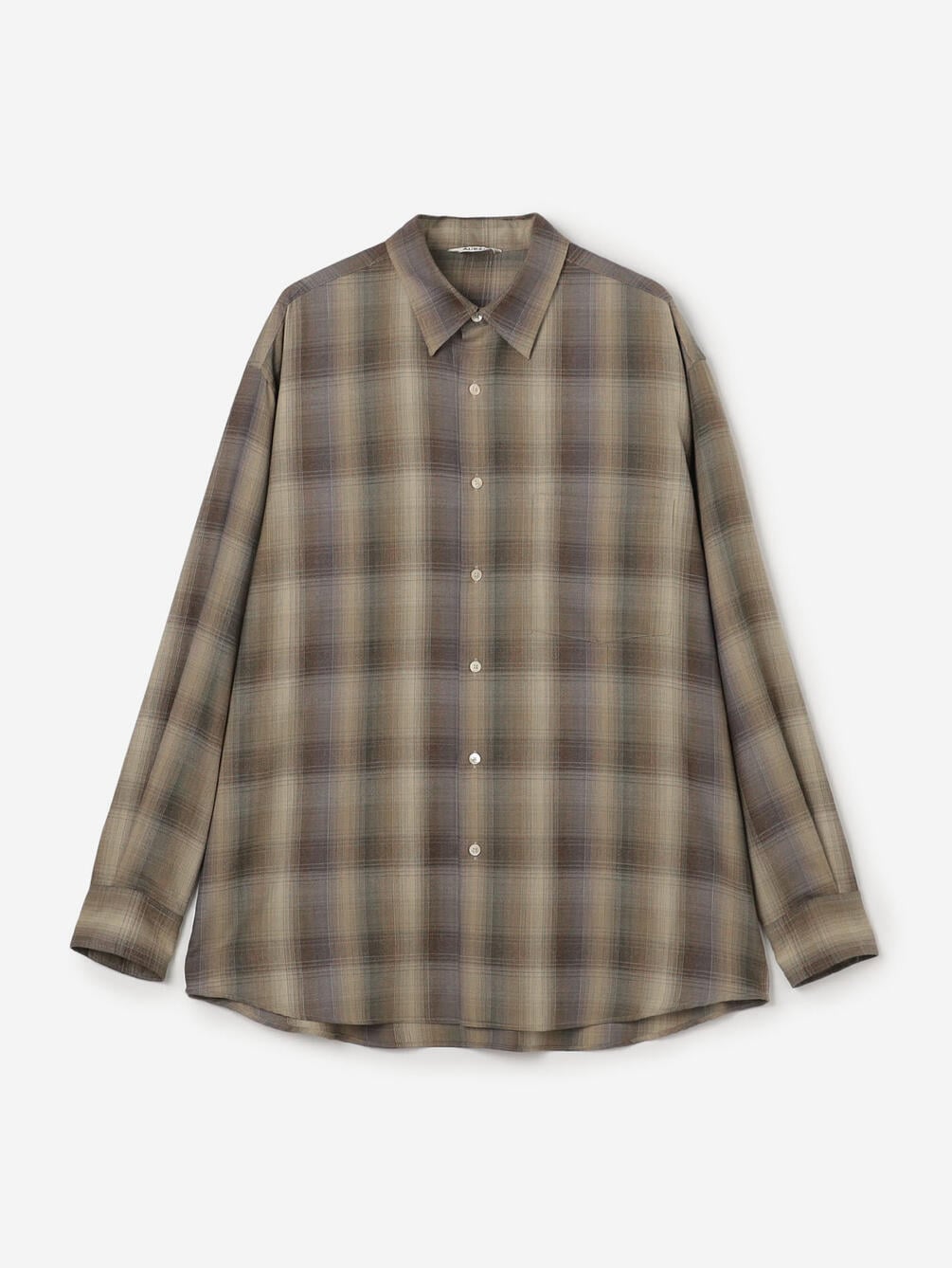 AURALEE | SUPER LIGHT WOOL CHECK SHIRT MEN