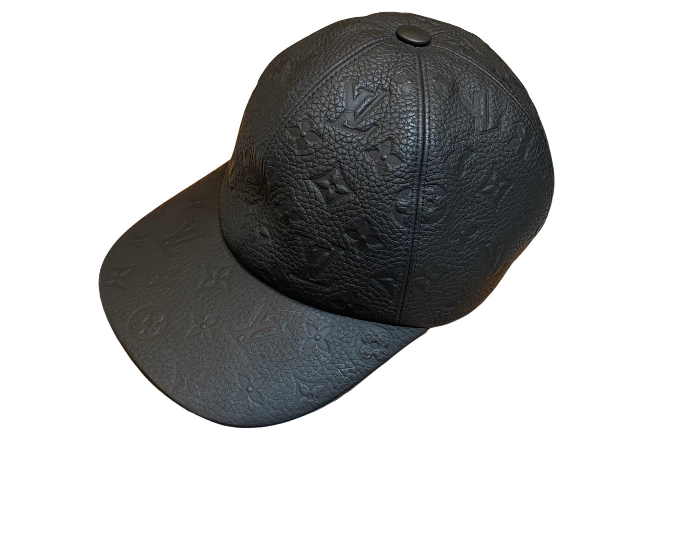ルイ・ヴィトン モノグラム アンプラント レザー キャップ 黒