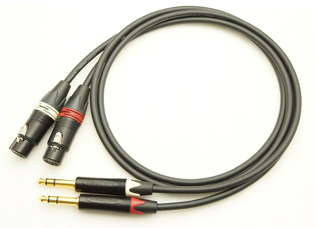 MOGAMI 2549 XLR(メス)→TRS(ステレオフォン)ケーブル 2本セット