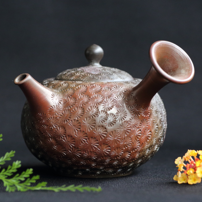 小西洋平 窯変印花急須 満容量260ml 常滑焼煎茶器 名匠のティーポット 共箱