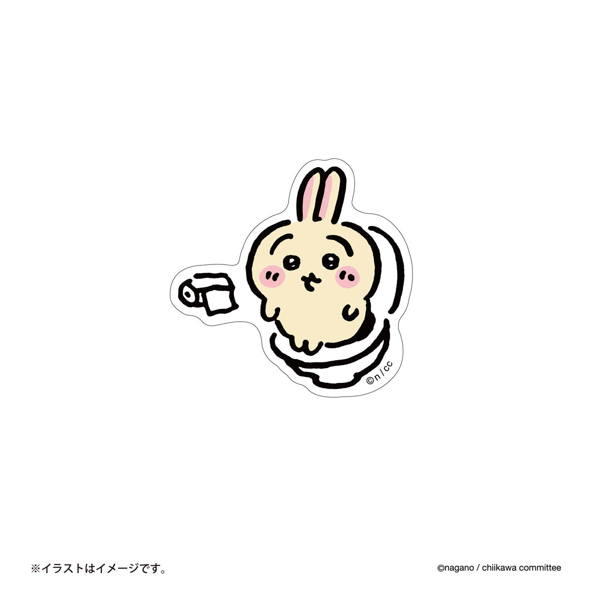 ちいかわ トイレットなスマホに貼れるサイズのステッカー（うさぎ