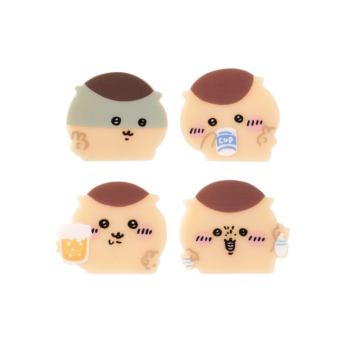 ちいかわ 4個セットアクリルバッジ（ピースなくりまんじゅう） | ちい