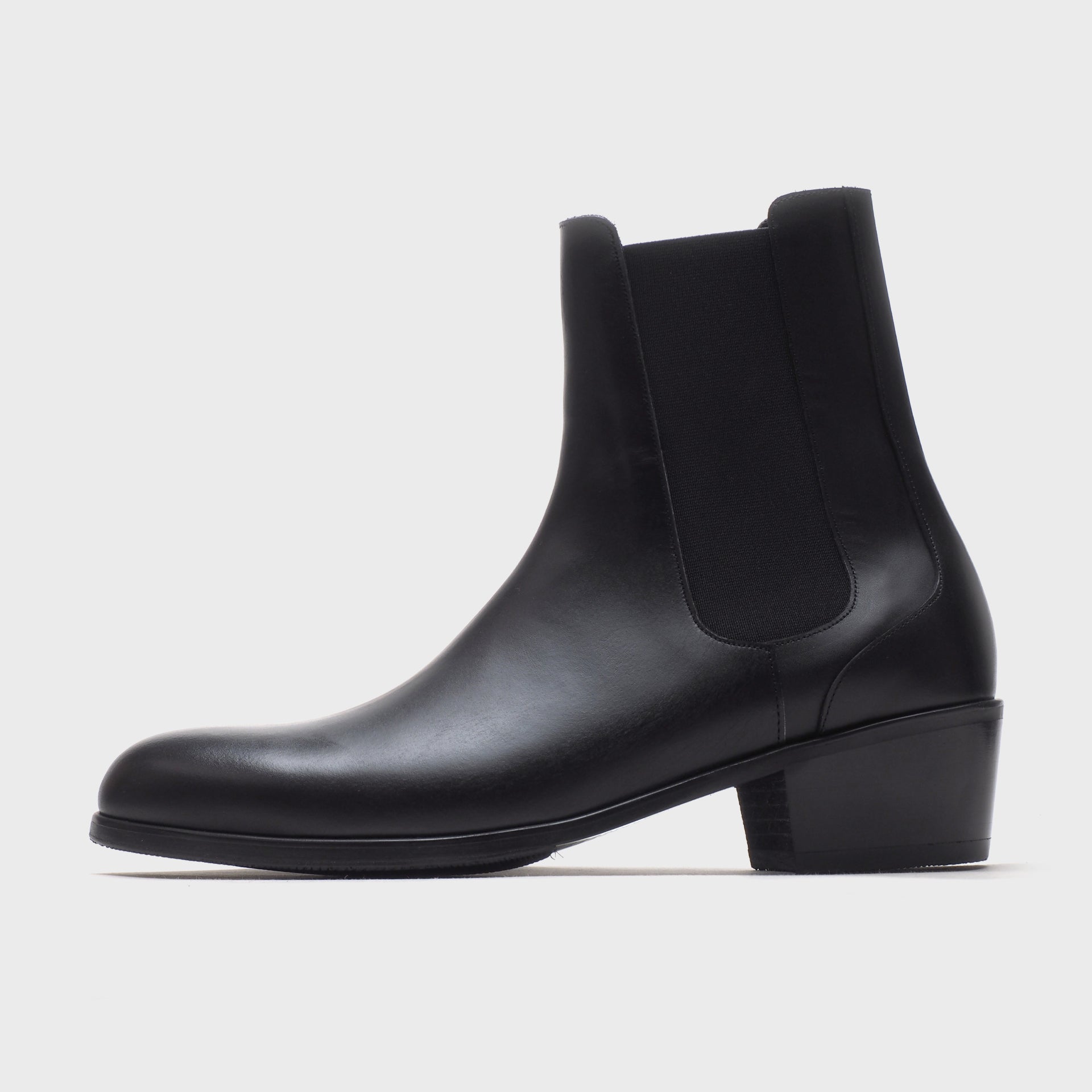 4369-05 ハイネック サイドゴア ヒールブーツ – cloline