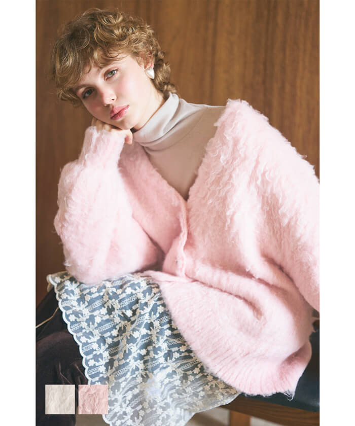 モヘヤ風ニットカーディガン レディース 送料無料/メール便不可 – coca