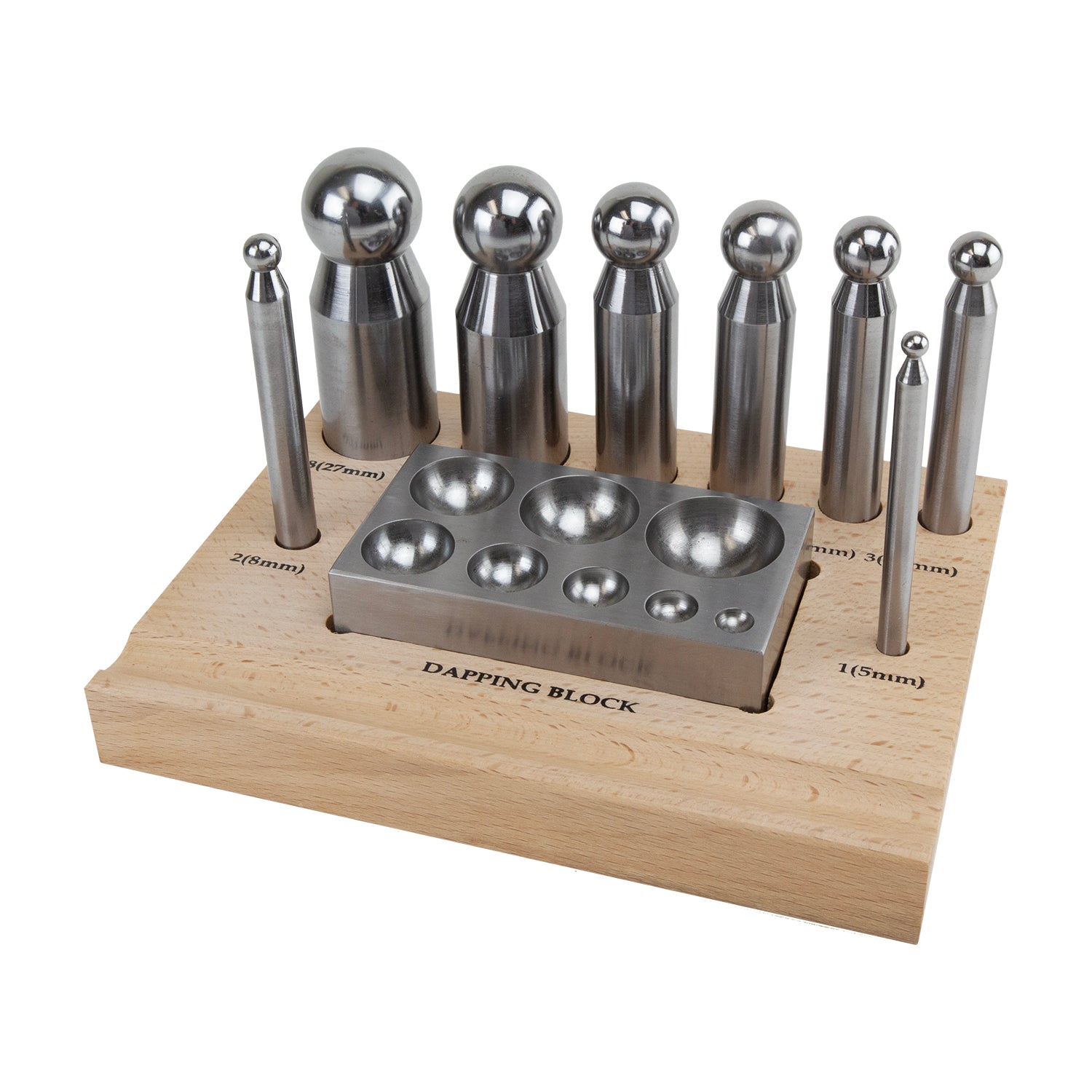 Dapping Set - Essentials - 8 Piece with Block