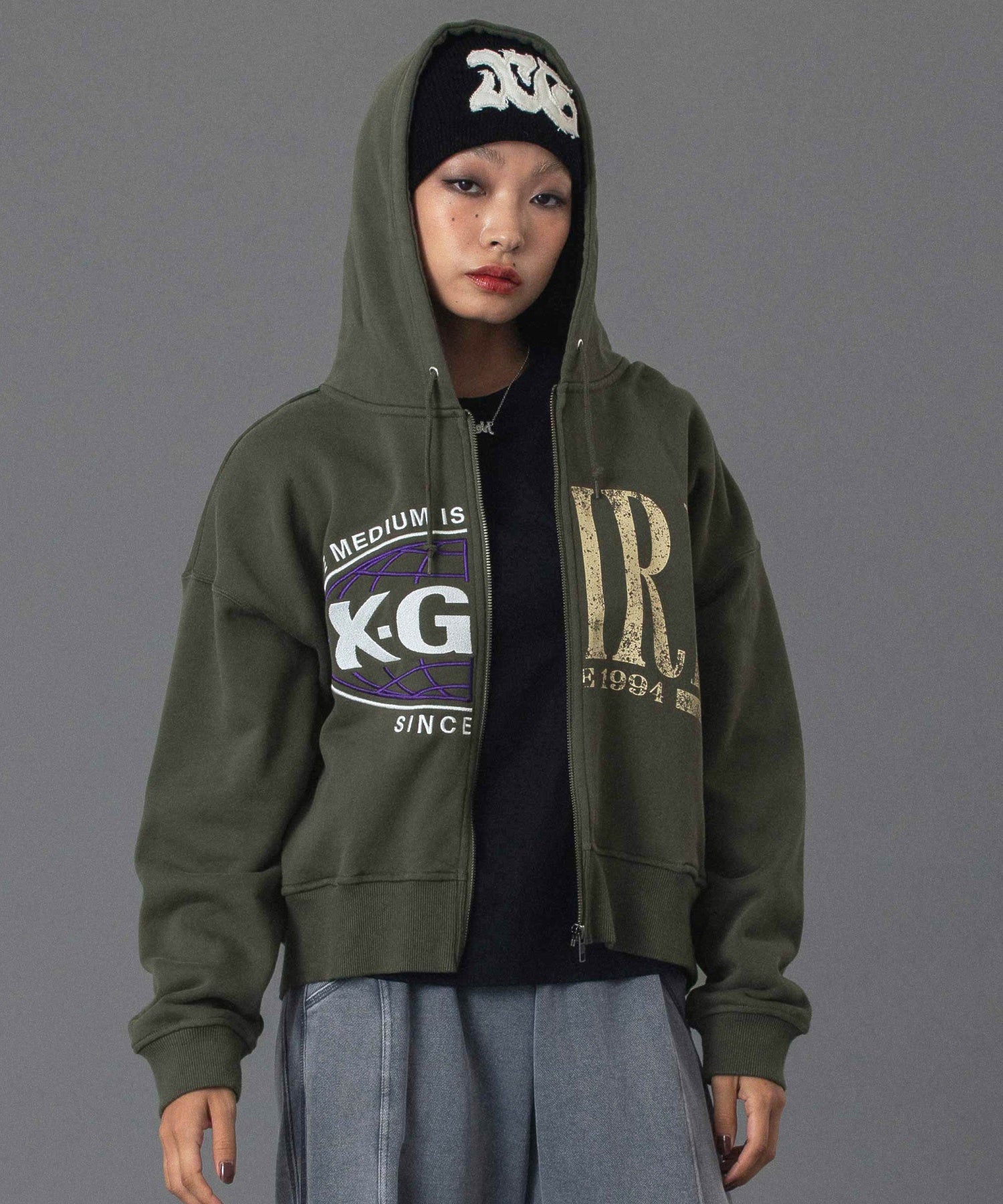 PANELED GRAPHIC ZIP UP SWEAT HOODIE – calif（カリフ）公式サイト