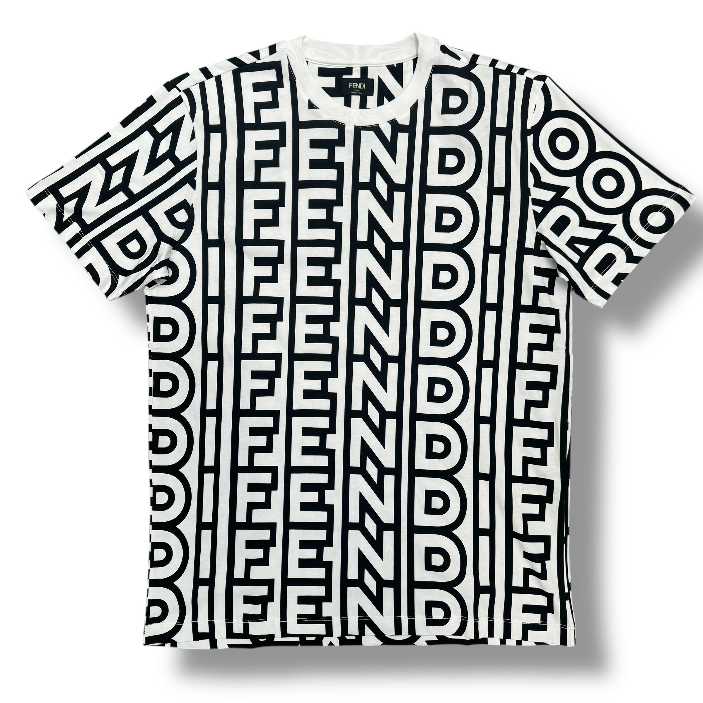 FENDI ALL OVER PRINT T-SHIRT WHITE / BLACK – CCC Designerwear
