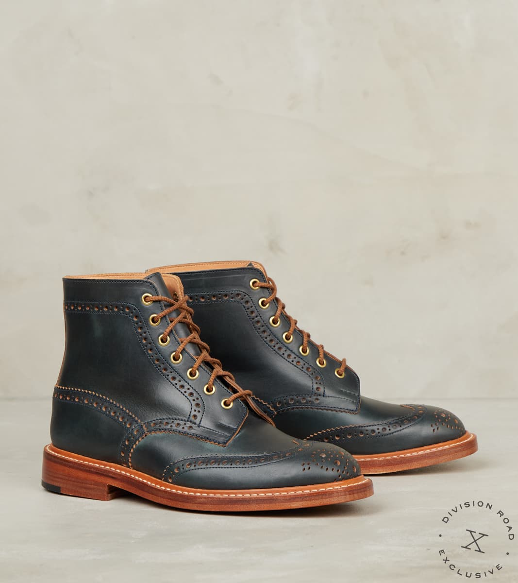 Tricker's x DR Stow Boot - 2298 - Leather - Horween Navy CXL