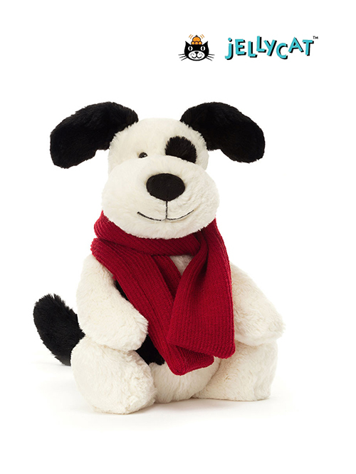 Jellycat ジェリーキャット Bashful Winter Puppy BAS3WP いぬ 犬 白黒