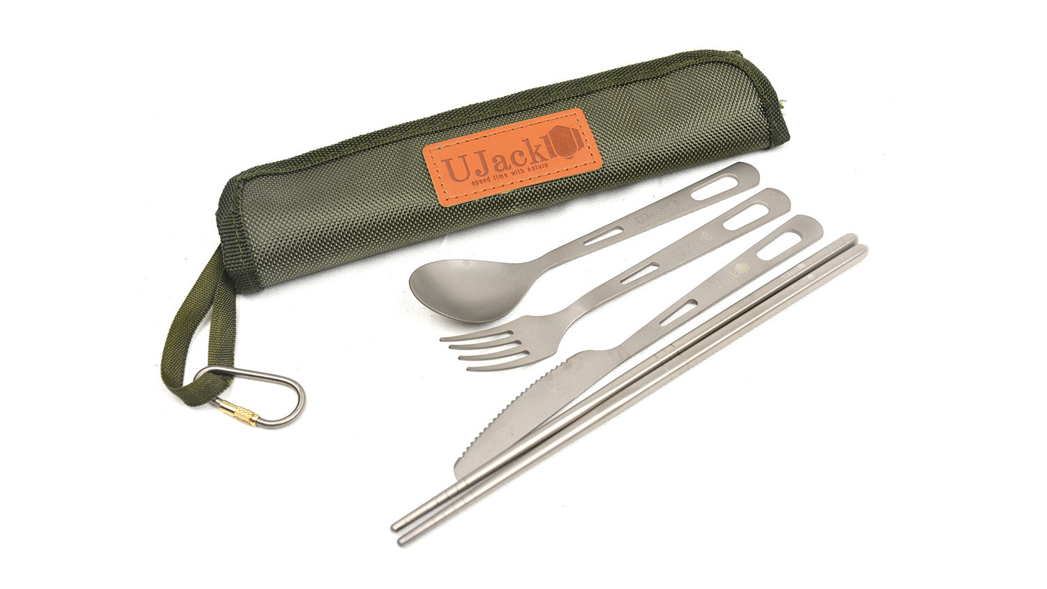 チタンカトラリーセット 1人用 4ピース 収納ケース付き – UJack online