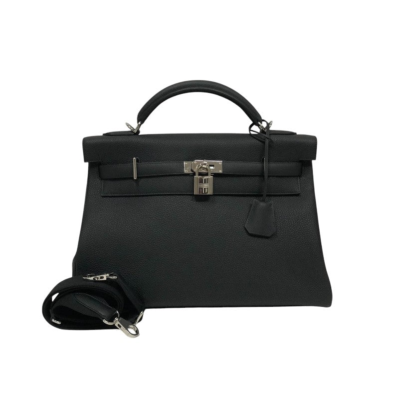 エルメス HERMES ケリー42 マキシ W刻 ブラック シルバー金具 トゴ