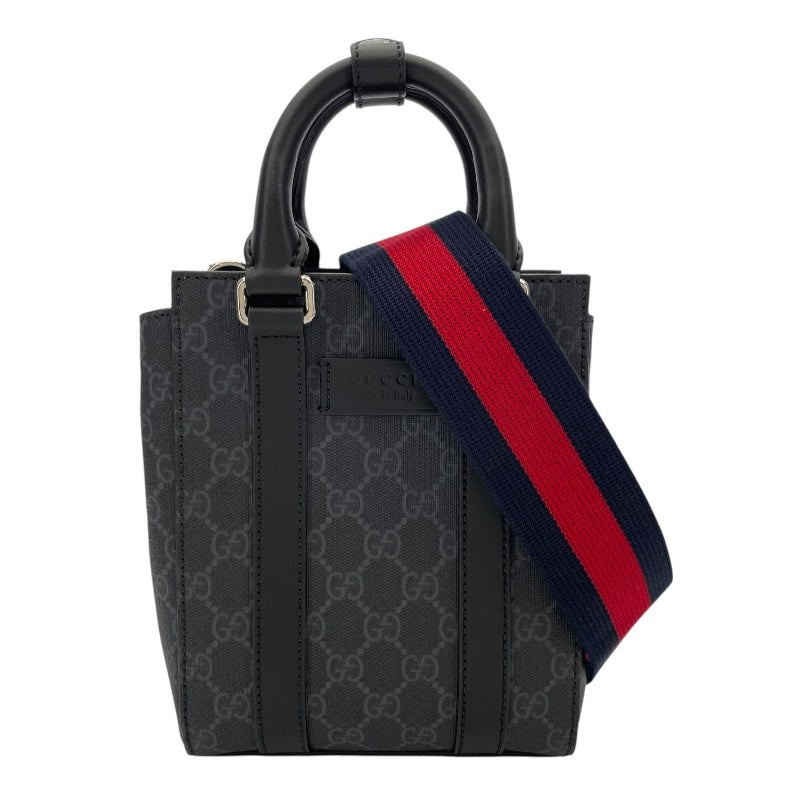 グッチ GUCCI GGスプリームミニトートバッグ 696010 ブラック GG