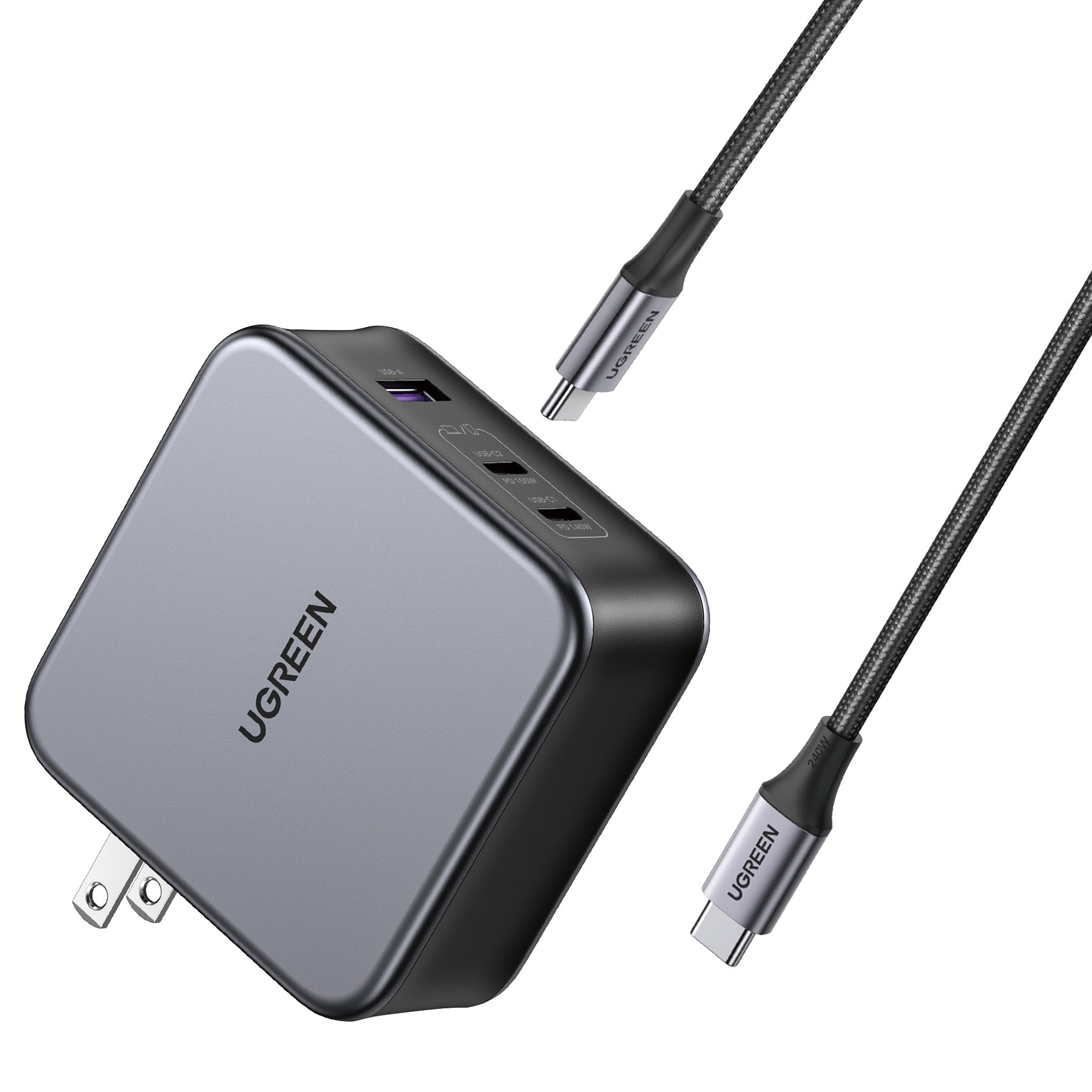 UGREEN Nexode 急速充電器 140W GaN 2C1A 3ポート 90548 – FOCALPOINT