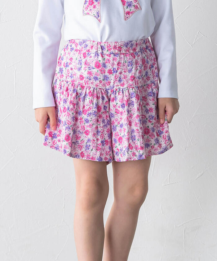 BeBe Matching Flower Print Jacquard Culottes