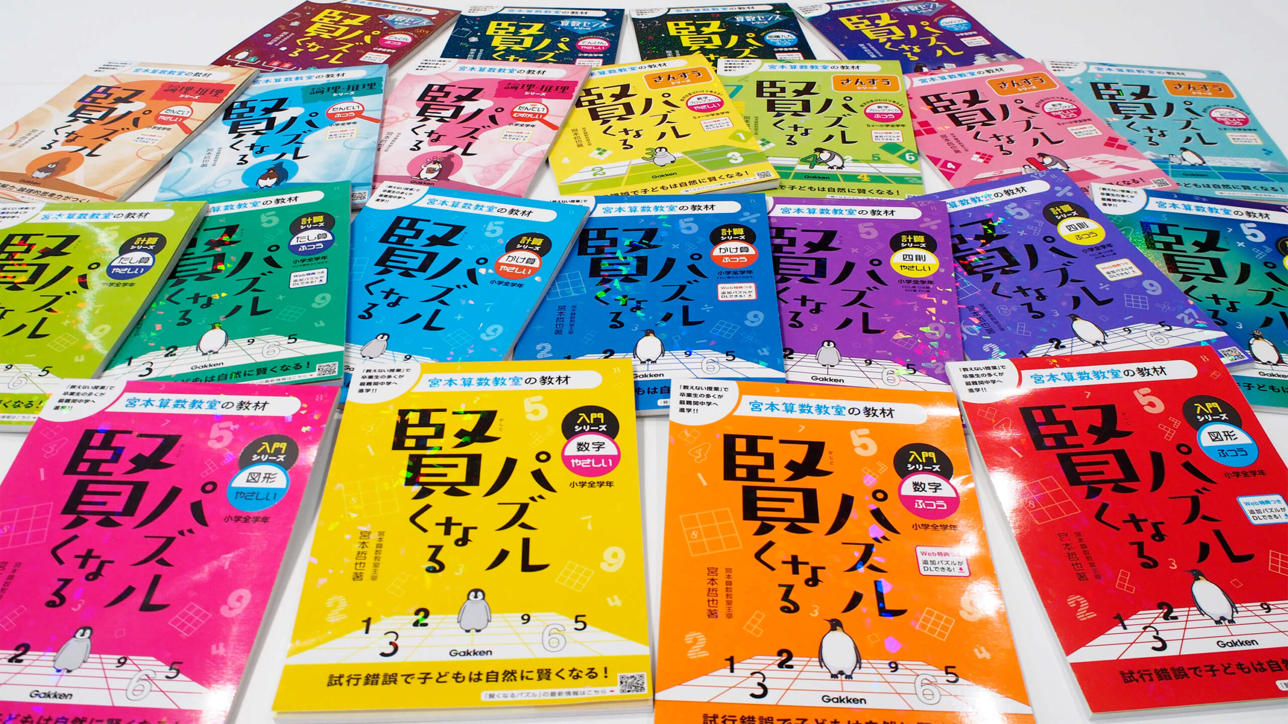 TV番組で話題の宮本算数教室の教材『賢くなるパズル』シリーズ、全22冊