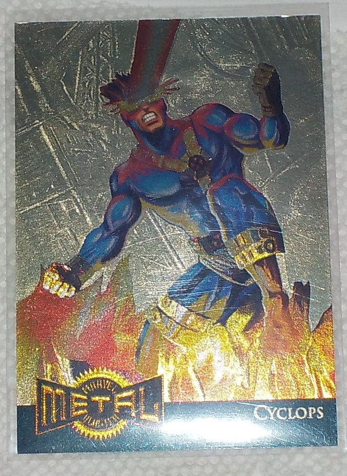 1995 Marvel Metal Gold Blaster card # 3 of 18 Cyclops – Grants