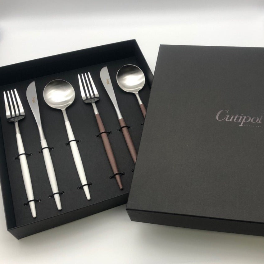 クチポール GOA（ゴア）/ブラウン・ホワイトシルバー/6本セット/ギフト