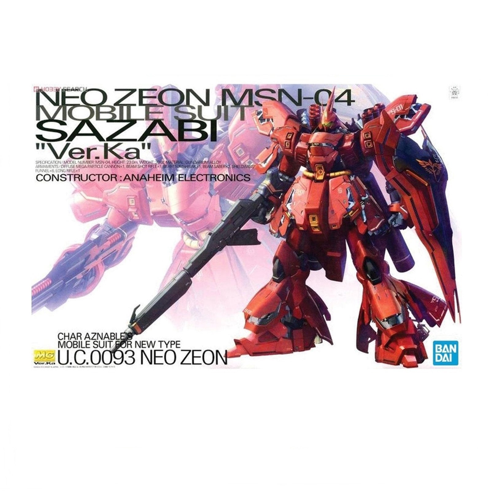 Sazabi MSN-04 Ver. Ka (MG 1/100) – Hobby Factory