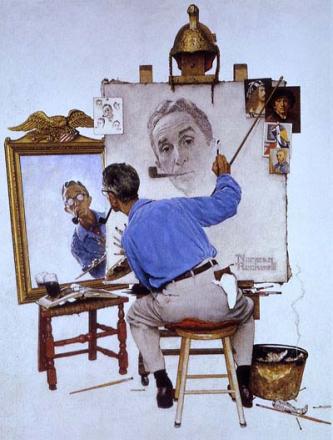 ノーマン・ロックウェル【トリプルセルフポートレート】 ガレリア