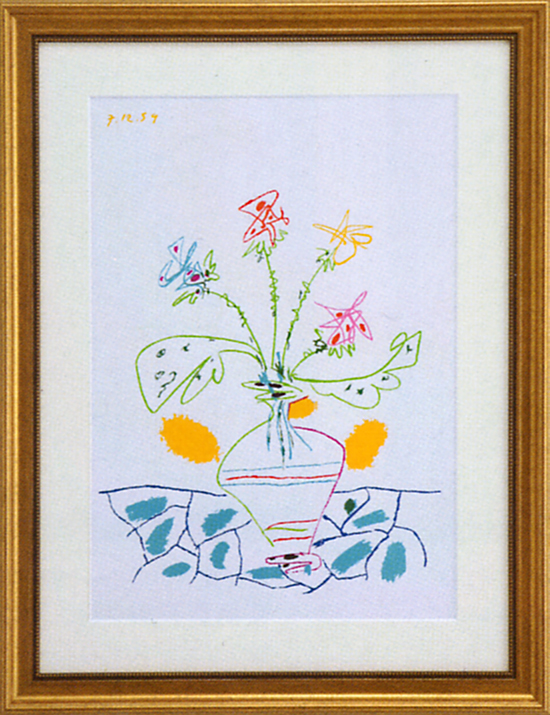 ピカソ『花瓶の花』 【送料無料】 ガレリア・フランジェリコの複製絵画