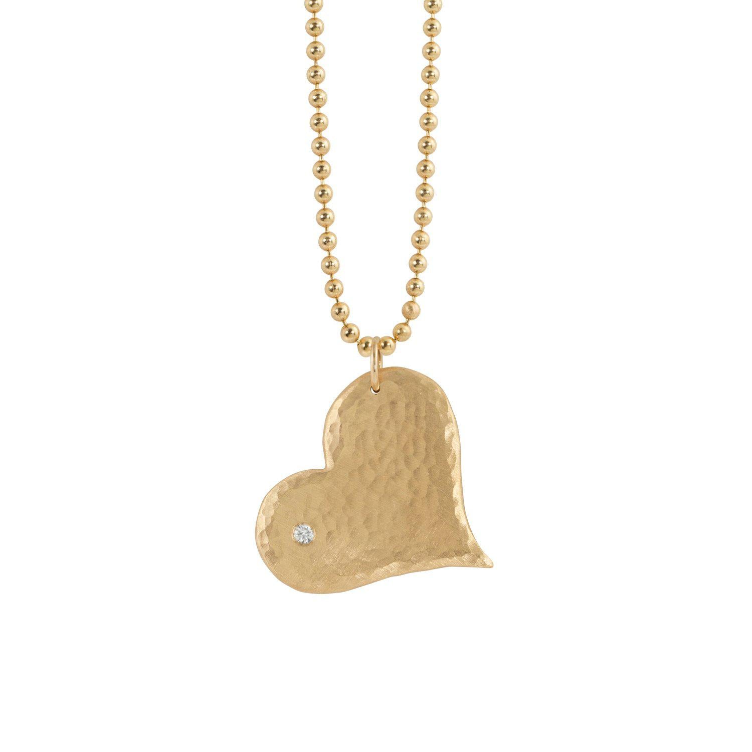 LANA 14k Large Gold Heart | Handmade 14k Gold Jewelry