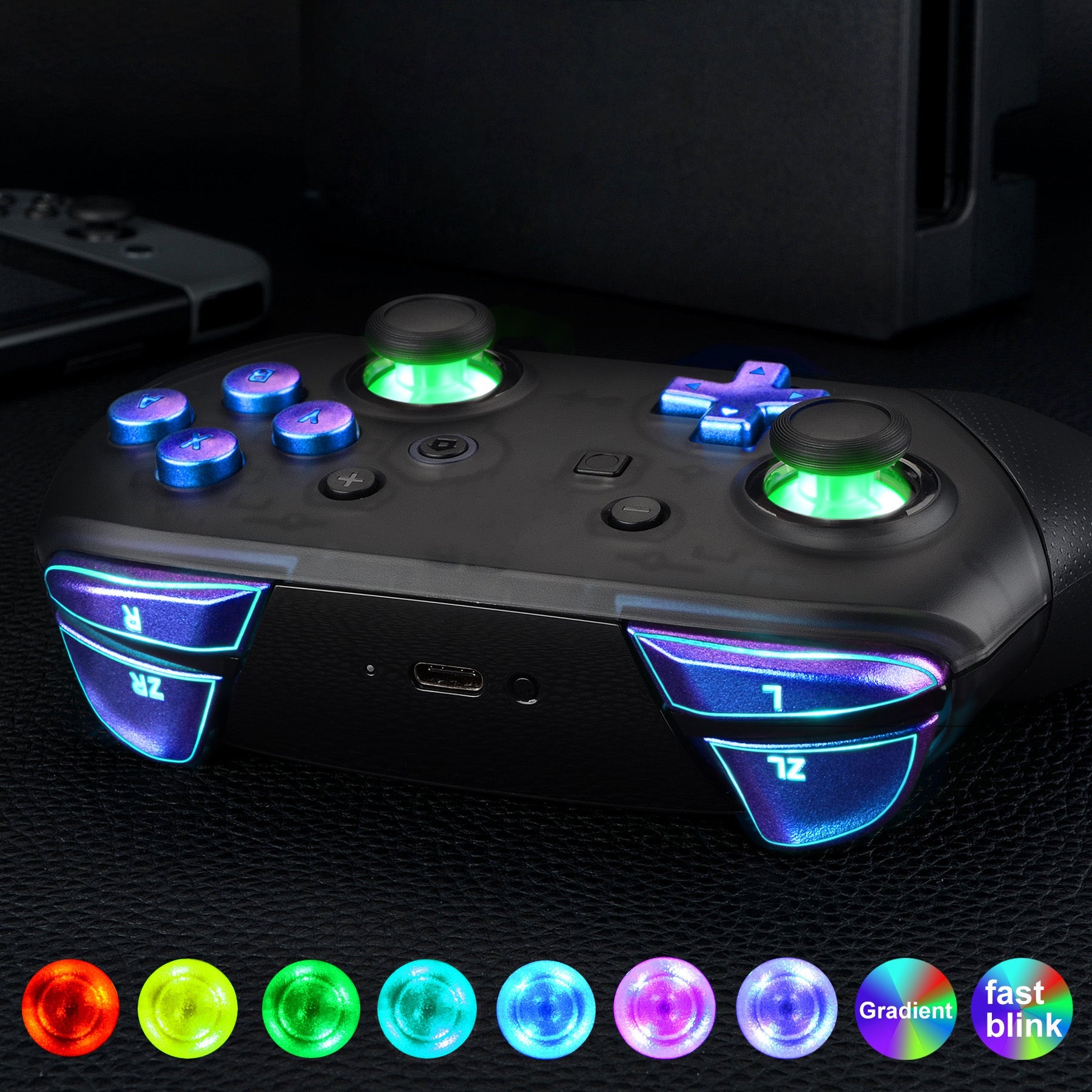 eXtremeRate Nintendo Switch Proコントローラー用マルチカラー発光