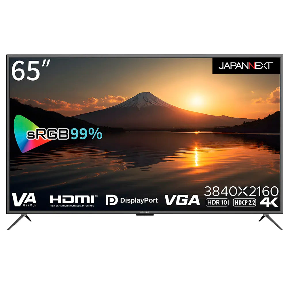 JAPANNEXT 65インチ 大型4Kモニター JN-V6500UHDR-N 非光沢モデル HDMI