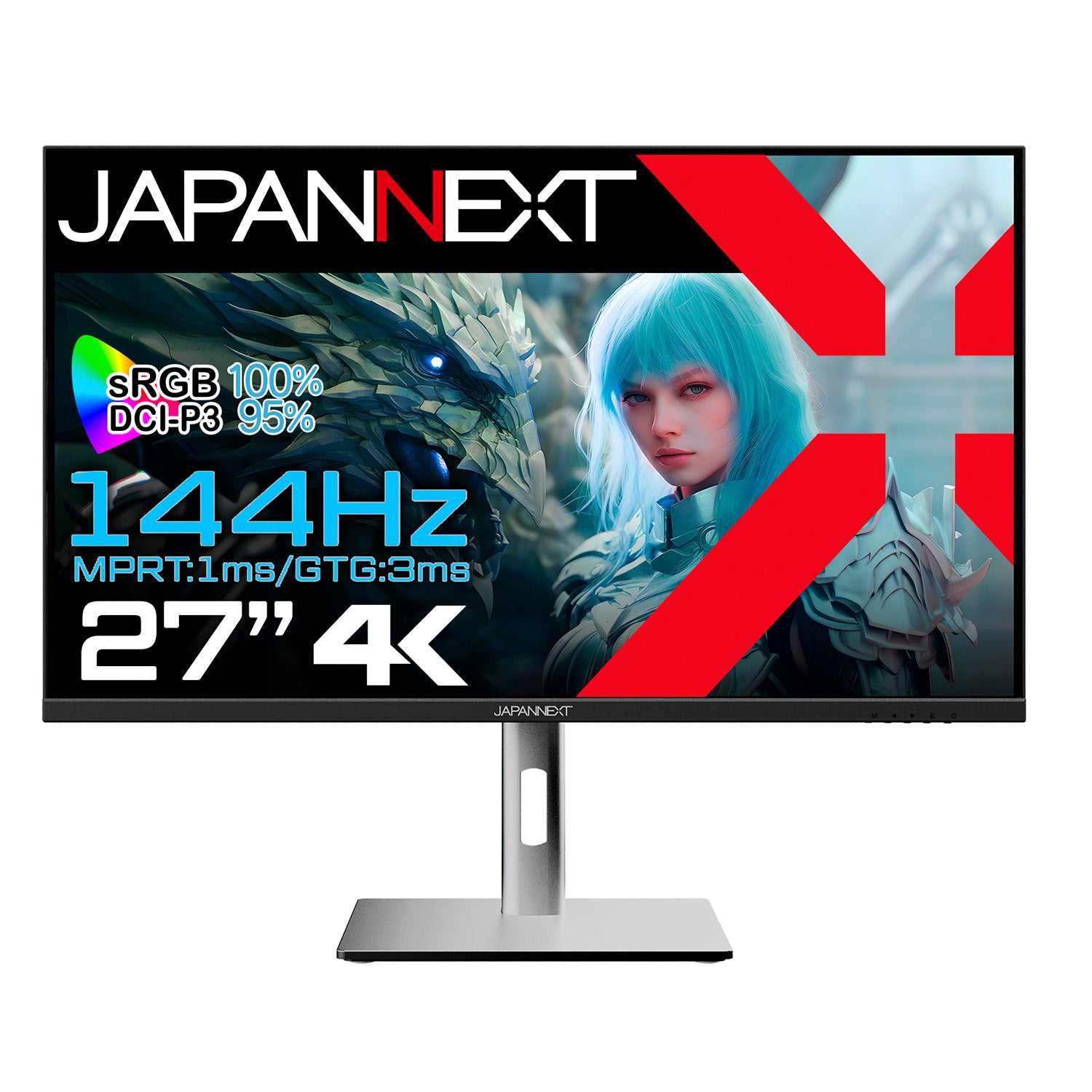 JAPANNEXT 27インチ IPSパネル搭載 4K(3840x2160)解像度 144Hz対応