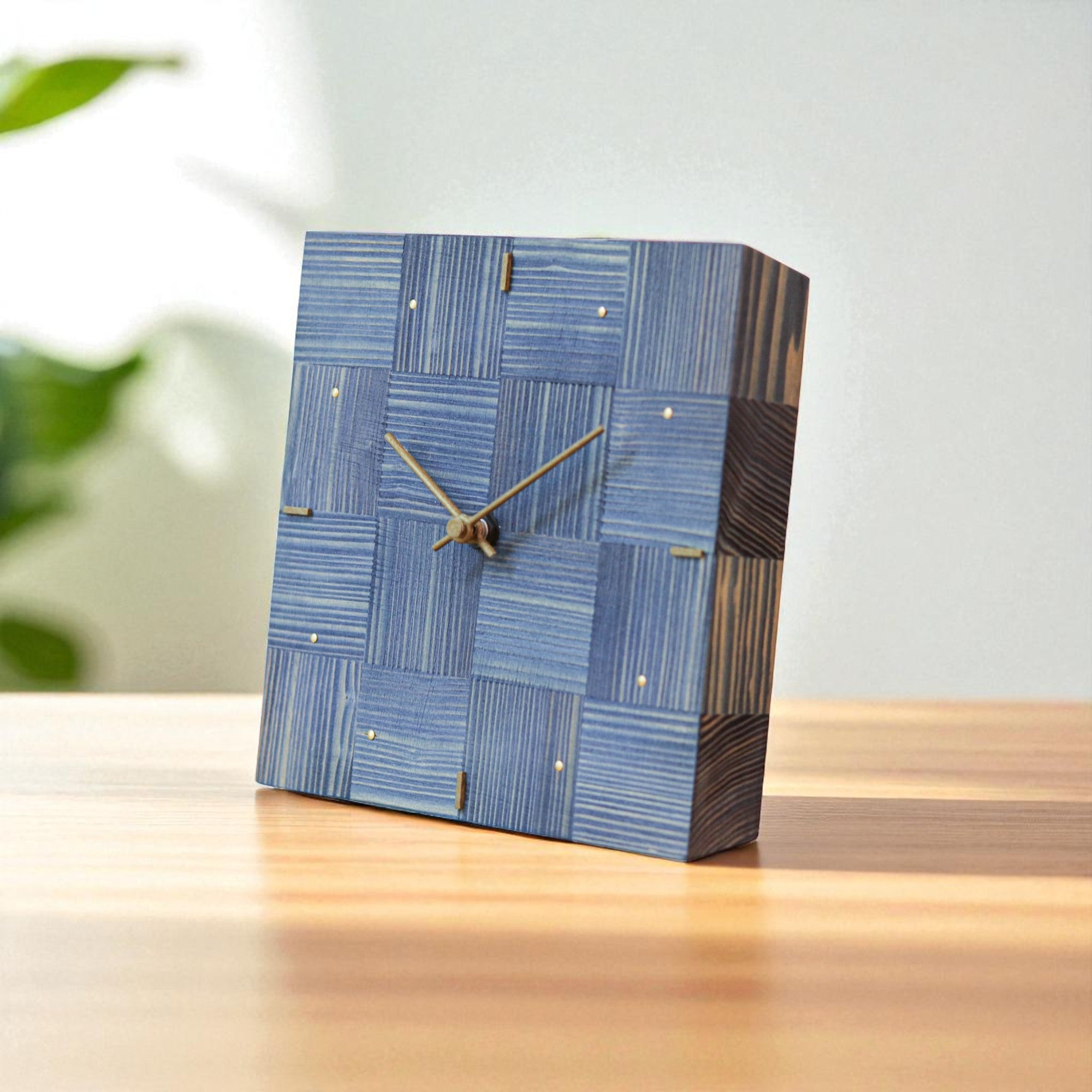 木工製品 置き掛け時計 | NENRIN 175 大正浪漫 | 市松 藍 | ミマツ工芸
