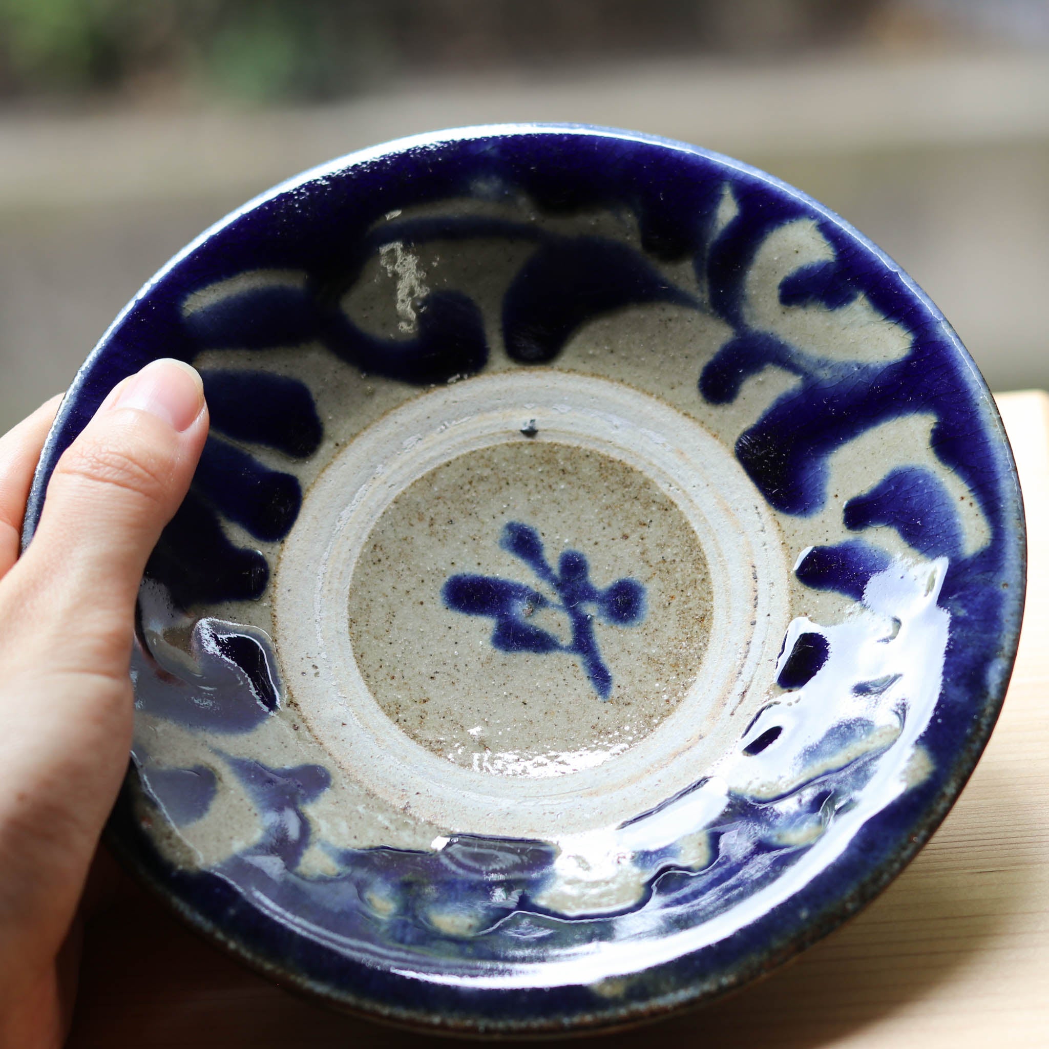 やちむん 5寸皿 | 唐草 | コバルト | 横田屋窯