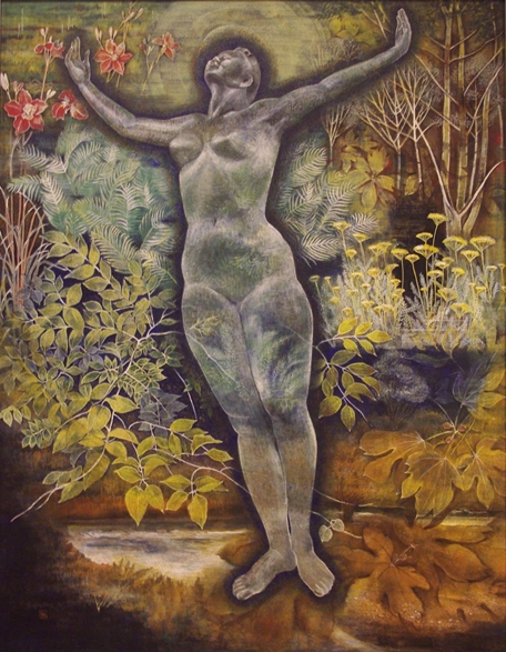 モジリアニの裸婦の模写、パステル画、額入り