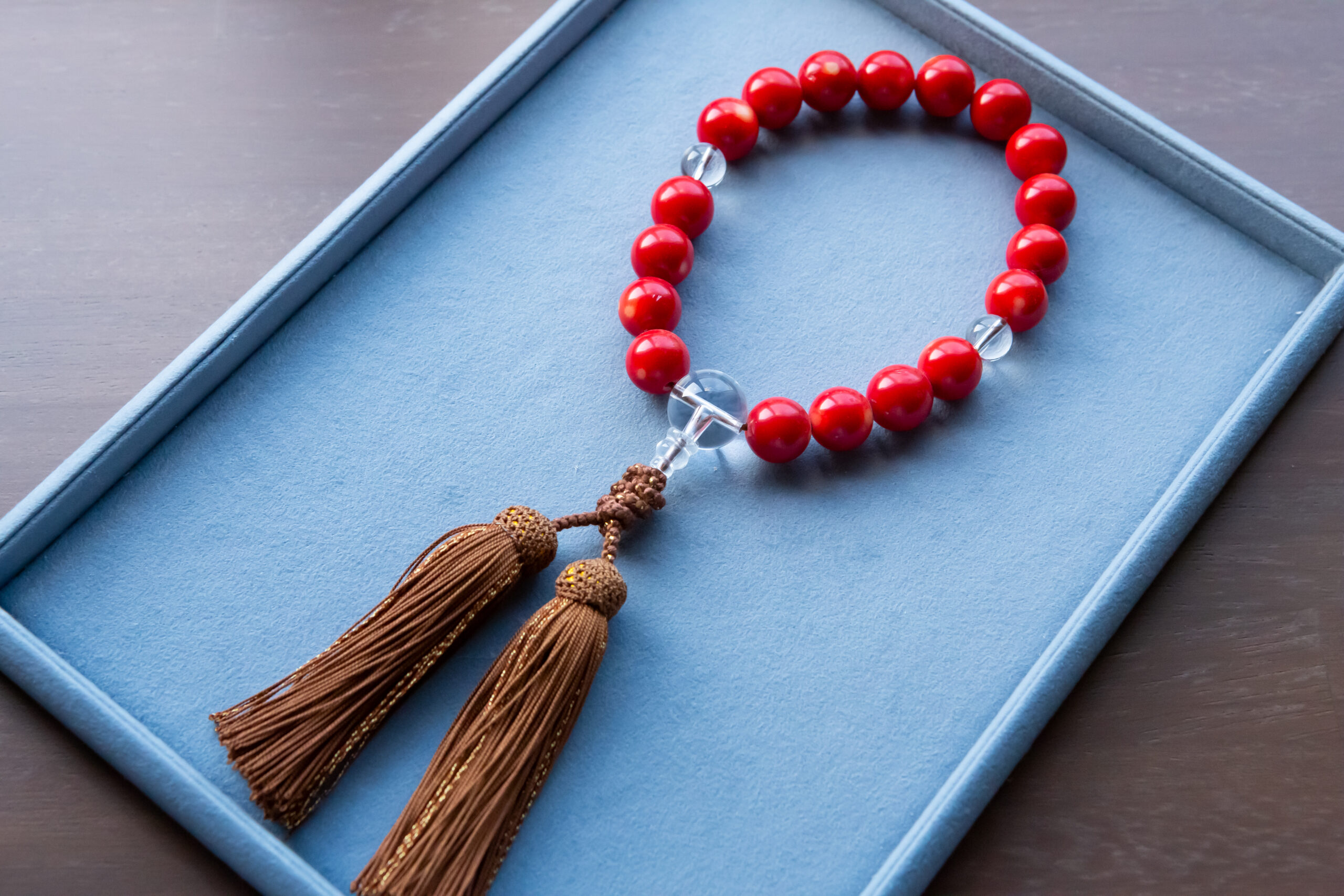 希少な血赤珊瑚のお念珠 - 製品紹介・実績 | 京念珠(数珠)の製造販売卸