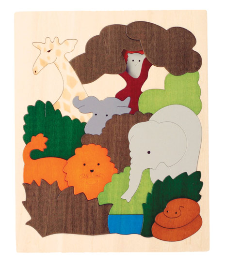 アフリカ大陸 壁掛け 動物12匹 木製パズル 29✖️25 ✖️2、2 アフリカ