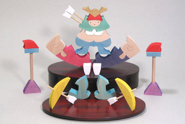 小黒三郎 組み木 五月人形 楕円鯉武者 木のおもちゃ専門店 こどもの木