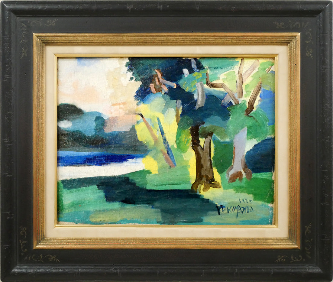 小山昇「風景」油絵・F6号 絵画買取・販売の小竹美術