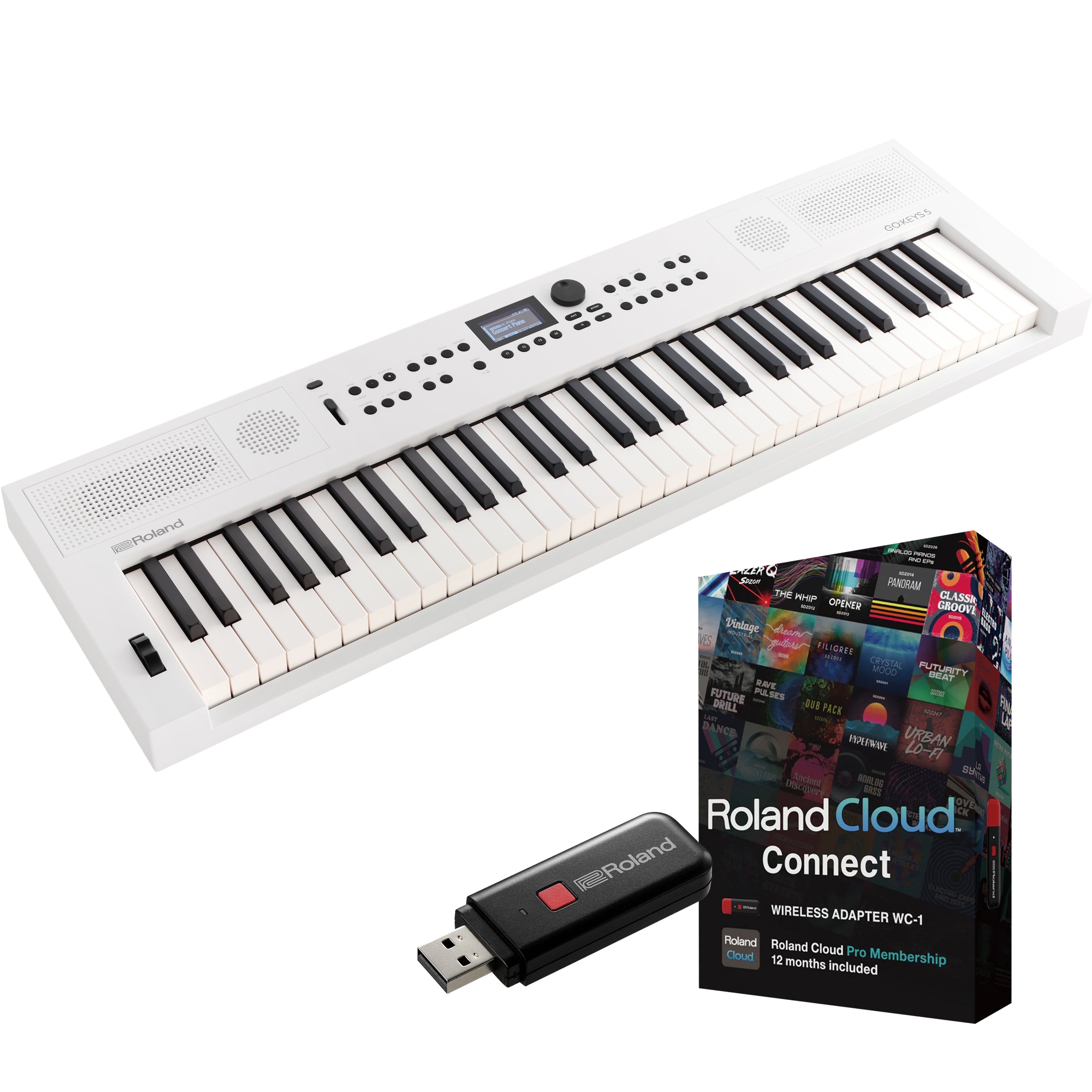 Roland GoKeys 5 Music Creation Keyboard - White CLOUD CONNECT