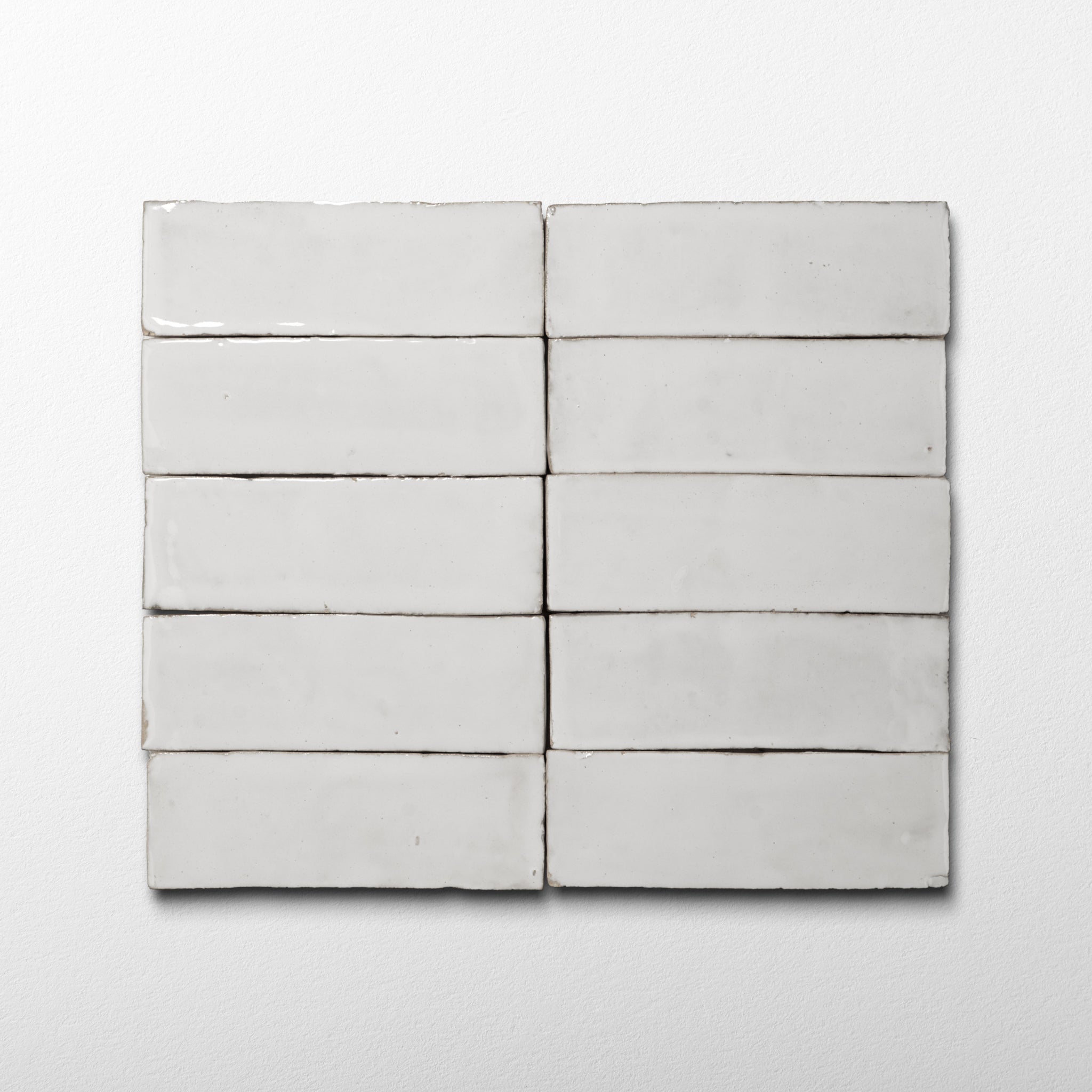 Handmade Moroccan Zellige 2x6 Pearl White Plinthe Terracotta Tile